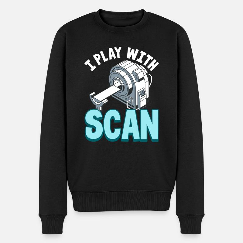 Ich spiele mit Scan - Radiologe - Männer Premium Bio Pullover - Schwarz