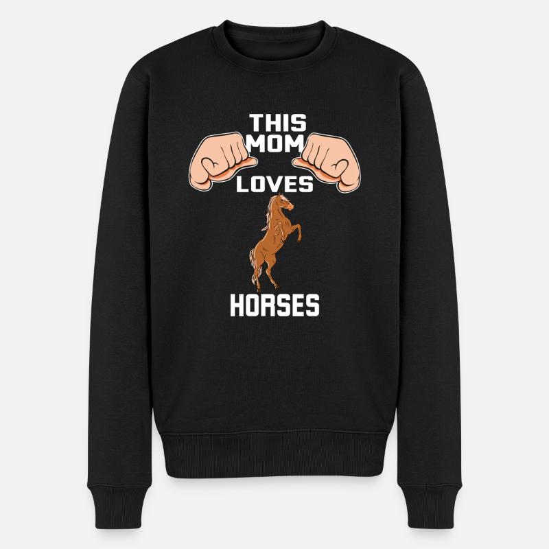 Cette maman aime les chevaux - Pull Premium bio Homme - noir