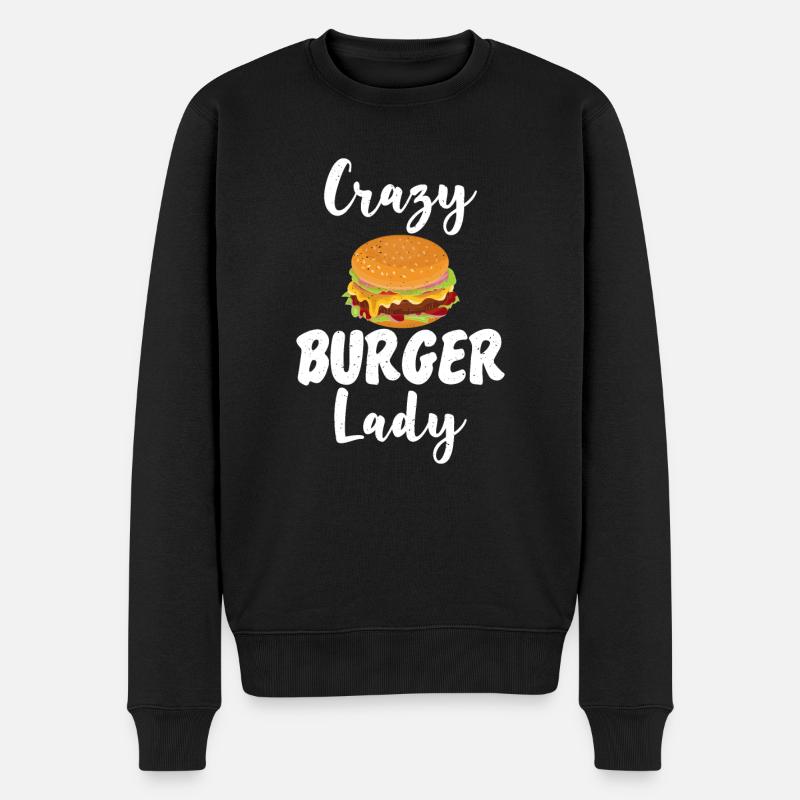 Burger Lover Geschenk - Männer Premium Bio Pullover - Schwarz