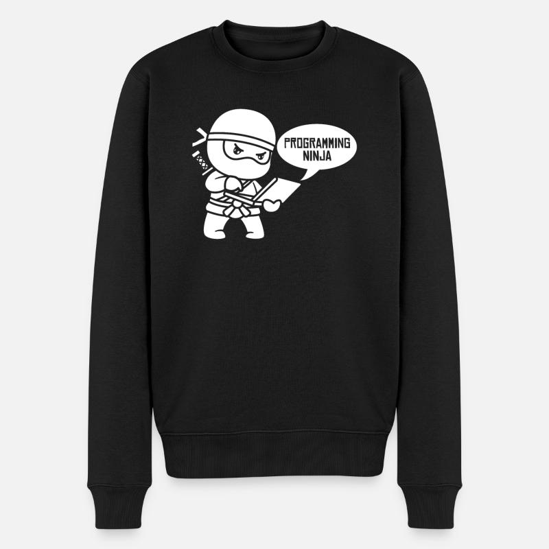 Entwickler Coder Programmierer Ninja - Männer Premium Bio Pullover - Schwarz