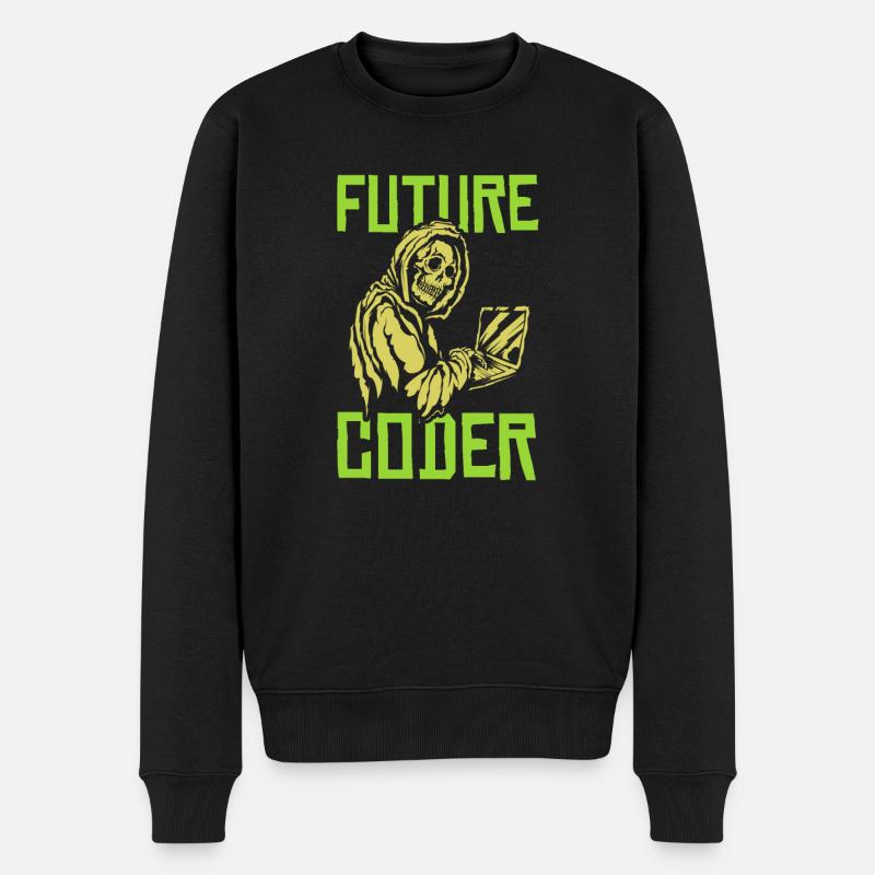 Developer Coder Programmer Skull - Men's Premium Organic Jumper - black