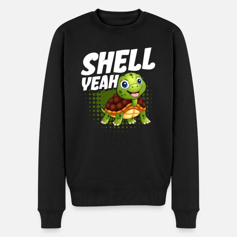 Shell Yeah - Männer Premium Bio Pullover - Schwarz