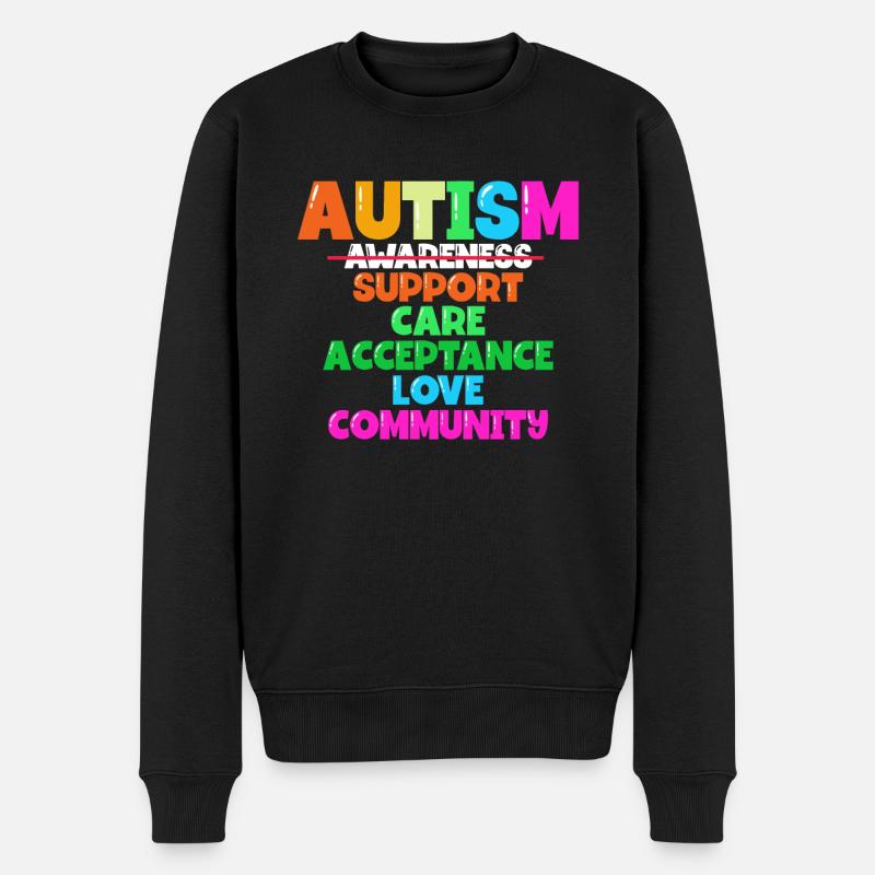 Autismus Awreness Support - Männer Premium Bio Pullover - Schwarz