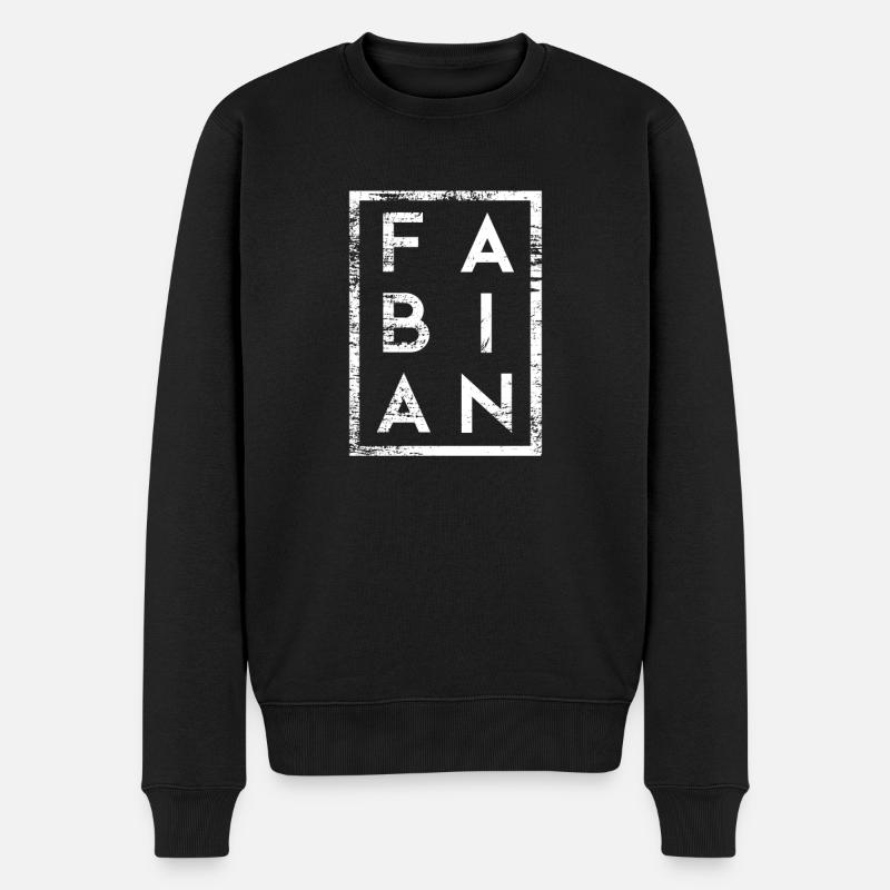 Fabian Minimalismus - Männer Premium Bio Pullover - Schwarz