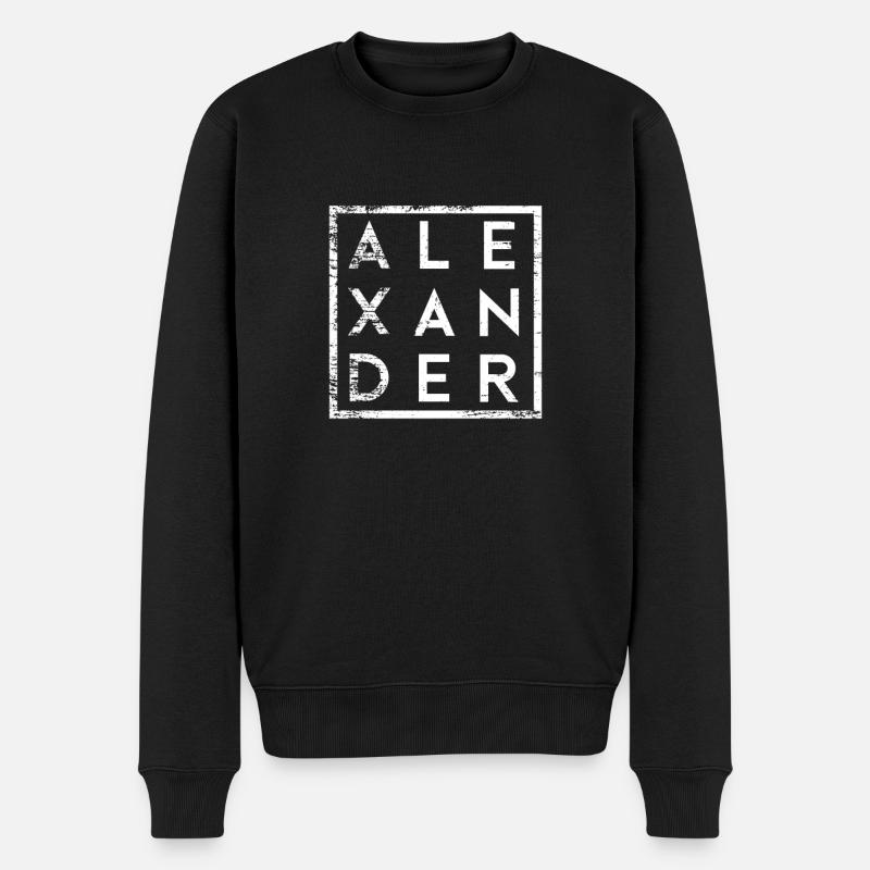 Alexander Minimalismus - Männer Premium Bio Pullover - Schwarz
