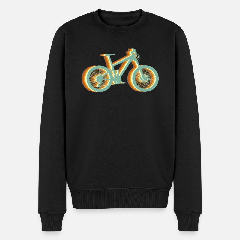 Fahrrad Fahrradfahrer Retro MTB - Männer Premium Bio Pullover - Schwarz