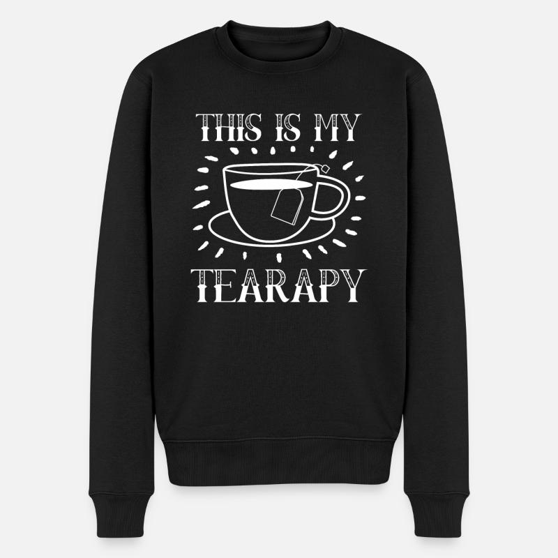 Teetrinker Teetasse Teebeutel Tee - Männer Premium Bio Pullover - Schwarz