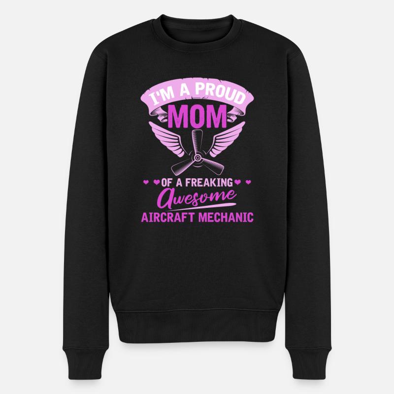 Maman mécanicien d’avion - Pull Premium bio Homme - noir