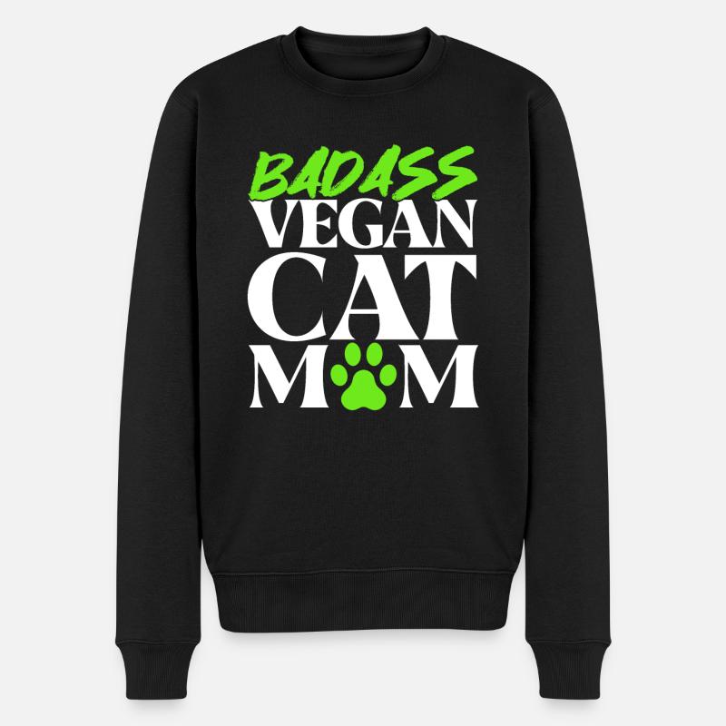 Maman chat végétalien - Pull Premium bio Homme - noir