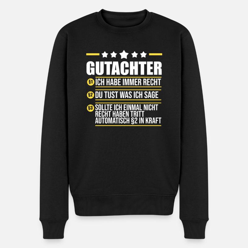 Gutachter - Männer Premium Bio Pullover - Schwarz