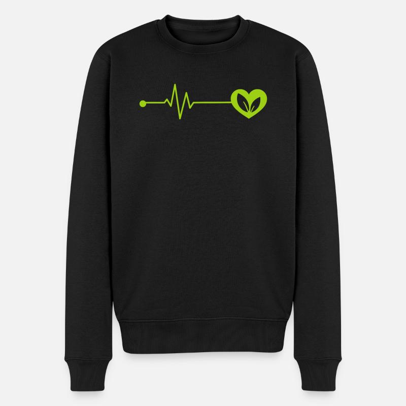 Battements de cœur végétaliens - Pull Premium bio Homme - noir