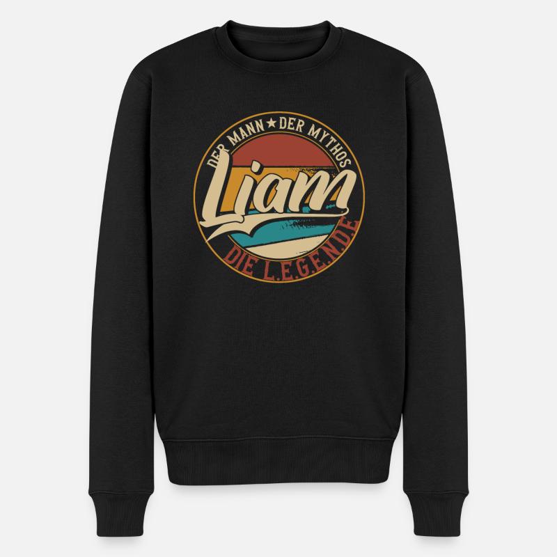 Liam Der Mann der Mythos die Legende Geschenk - Männer Premium Bio Pullover - Schwarz