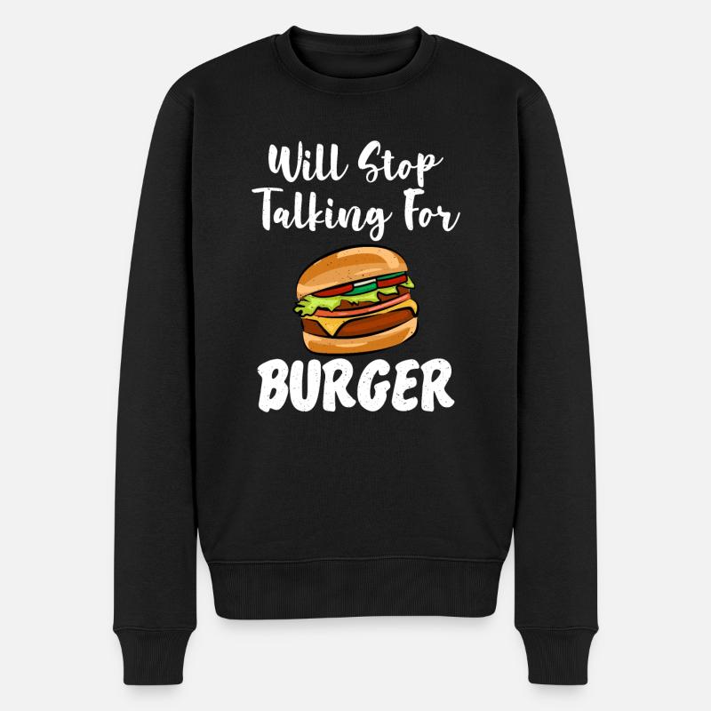 Burger Lover Geschenk - Männer Premium Bio Pullover - Schwarz