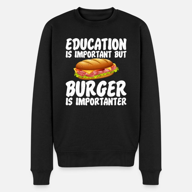 Burger Lover Gift - Men's Premium Organic Jumper - black