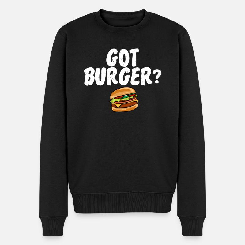 Burger Lover Gift - Men's Premium Organic Jumper - black