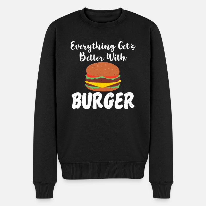 Burger Lover Cadeau - Pull Premium bio Homme - noir