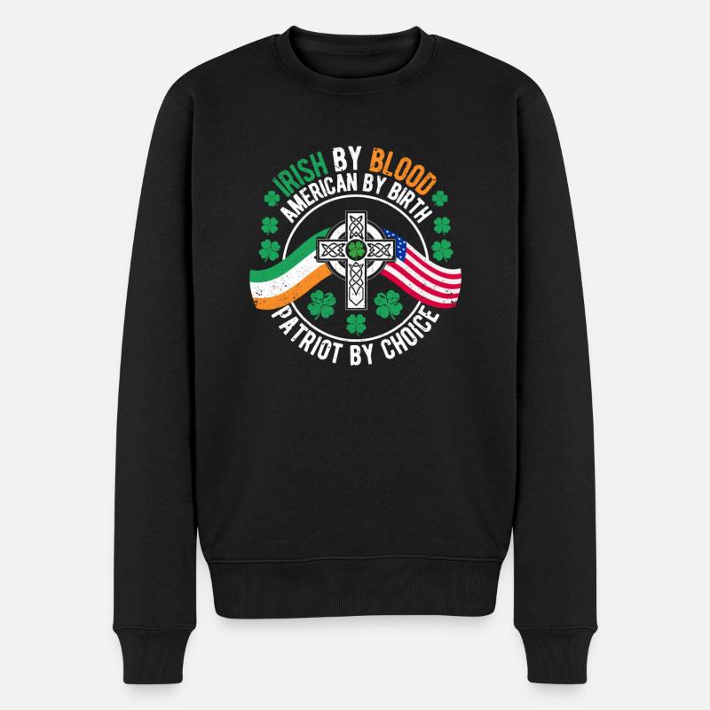 Drapeau irlando-américain Celtic Cross Lust - Pull Premium bio Homme - noir