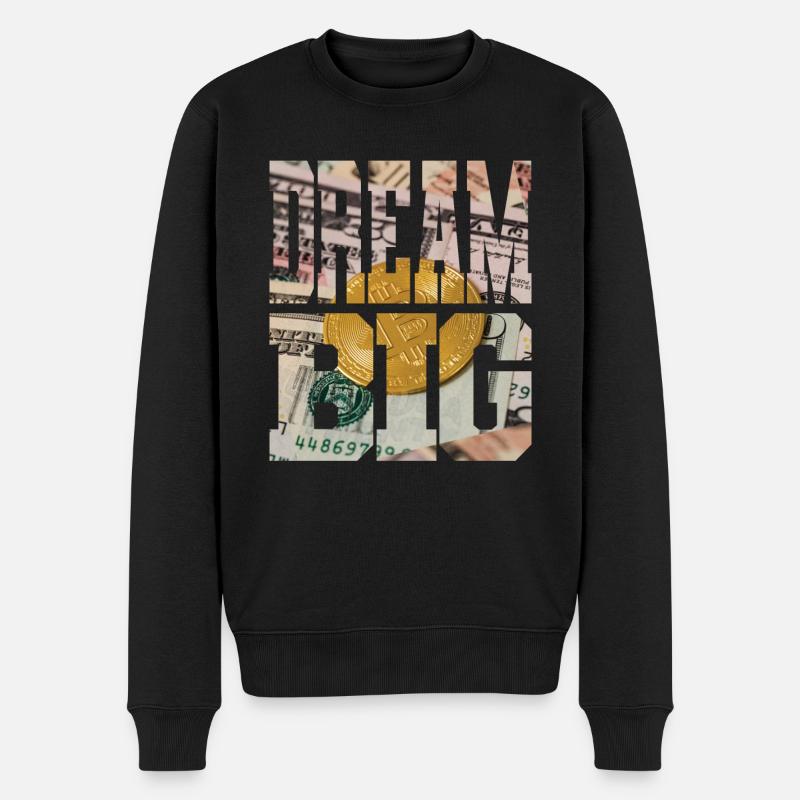 DREAM BIG - Männer Premium Bio Pullover - Schwarz