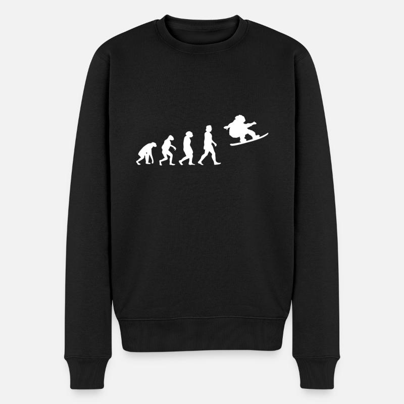 EVOLUTION SNOWBOARD - Men's Premium Organic Jumper - black