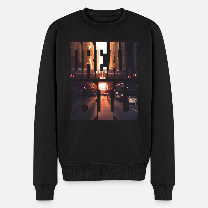 DREAM BIG - Männer Premium Bio Pullover - Schwarz