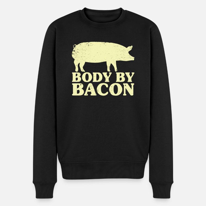Body By Bacon - Männer Premium Bio Pullover - Schwarz