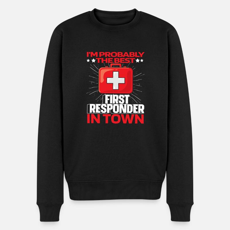Rettungsdienst Sanitäter Rettungssanitäter - Männer Premium Bio Pullover - Schwarz