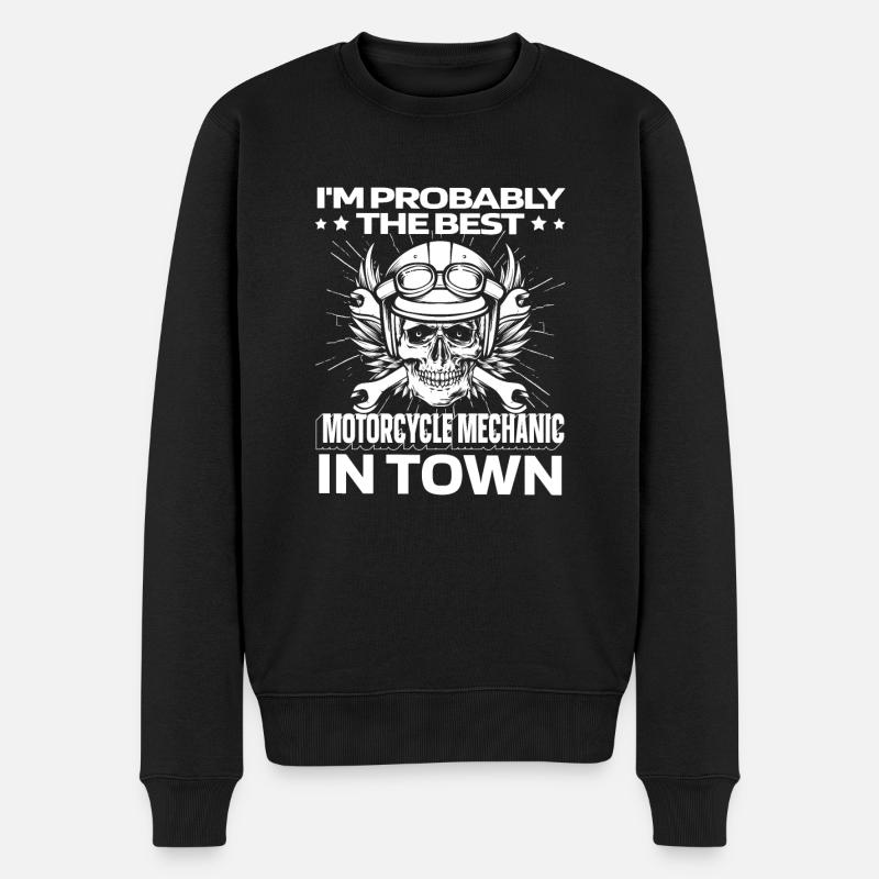 Tête de Maître Mécanicien Moto - Pull Premium bio Homme - noir