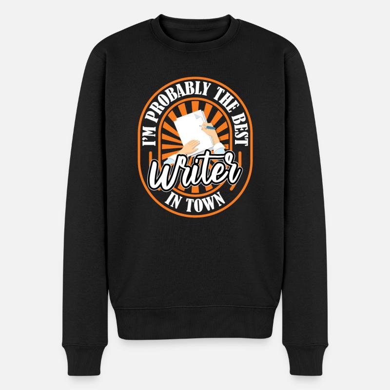 Schriftsteller Autor Komisch - Männer Premium Bio Pullover - Schwarz