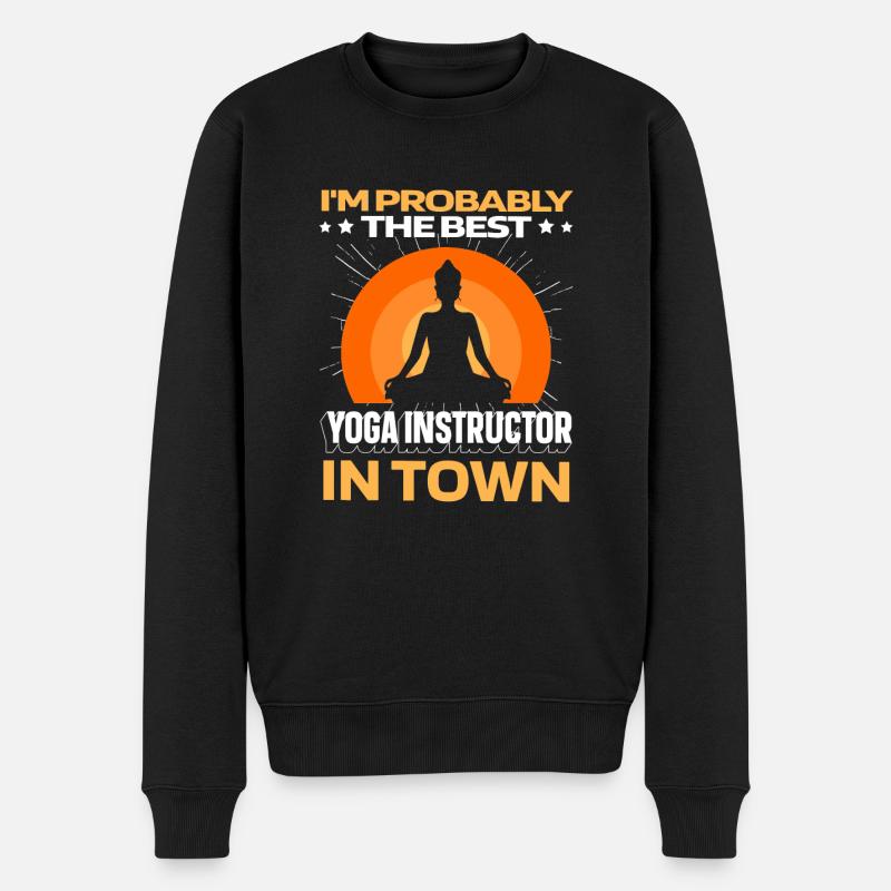 Yoga Lehrer Yoga Instructor Sonnig - Männer Premium Bio Pullover - Schwarz