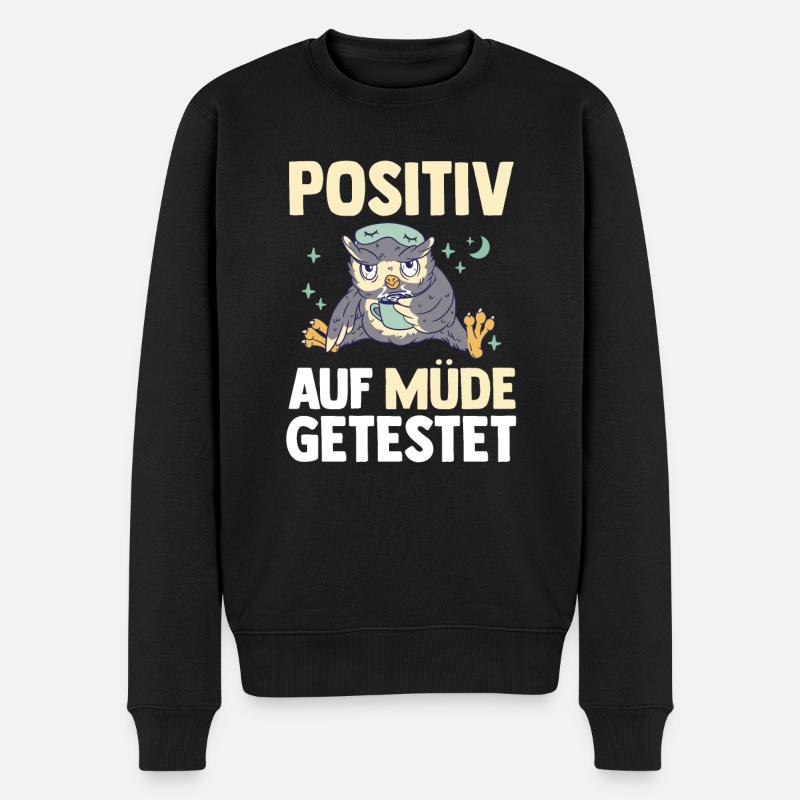 Testé positif pour le hibou fatigué - Pull Premium bio Homme - noir