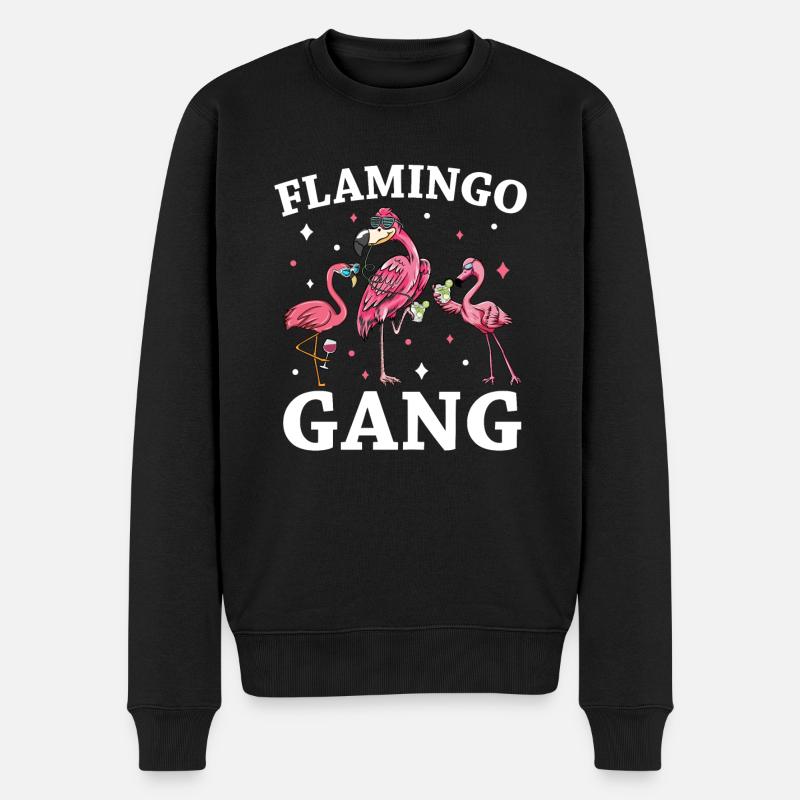 Flamingo JGA - Männer Premium Bio Pullover - Schwarz