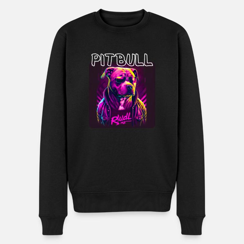 Graffiti Style - Cooler Pitbull 3 - Männer Premium Bio Pullover - Schwarz