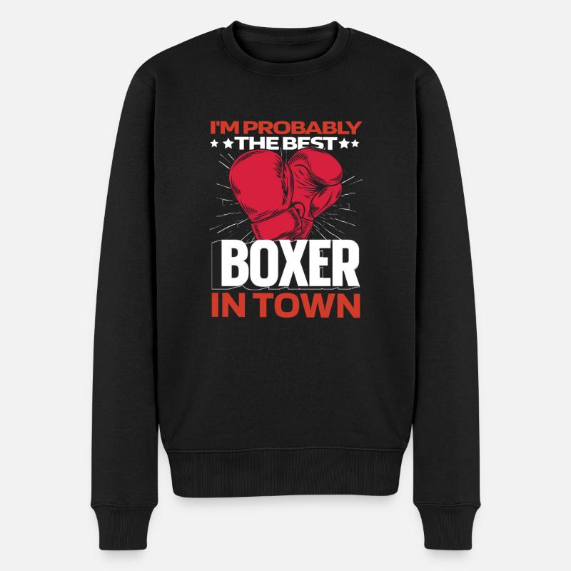Boxe Boxeur Drôle - Pull Premium bio Homme - noir