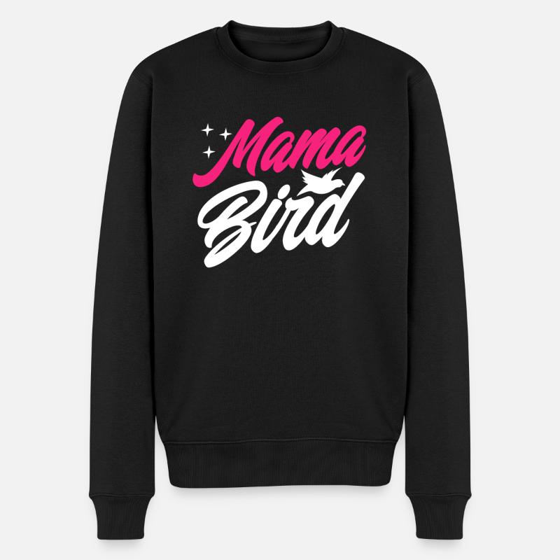 Mama Bird - Männer Premium Bio Pullover - Schwarz