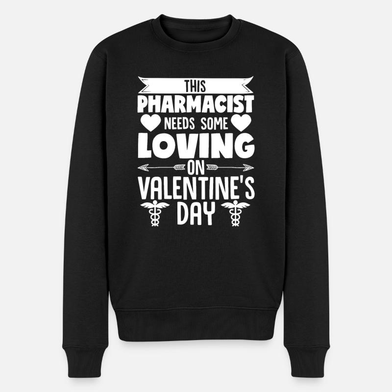 Apotheker Papa Apotheke Caduceus Vater Vatertag - Männer Premium Bio Pullover - Schwarz