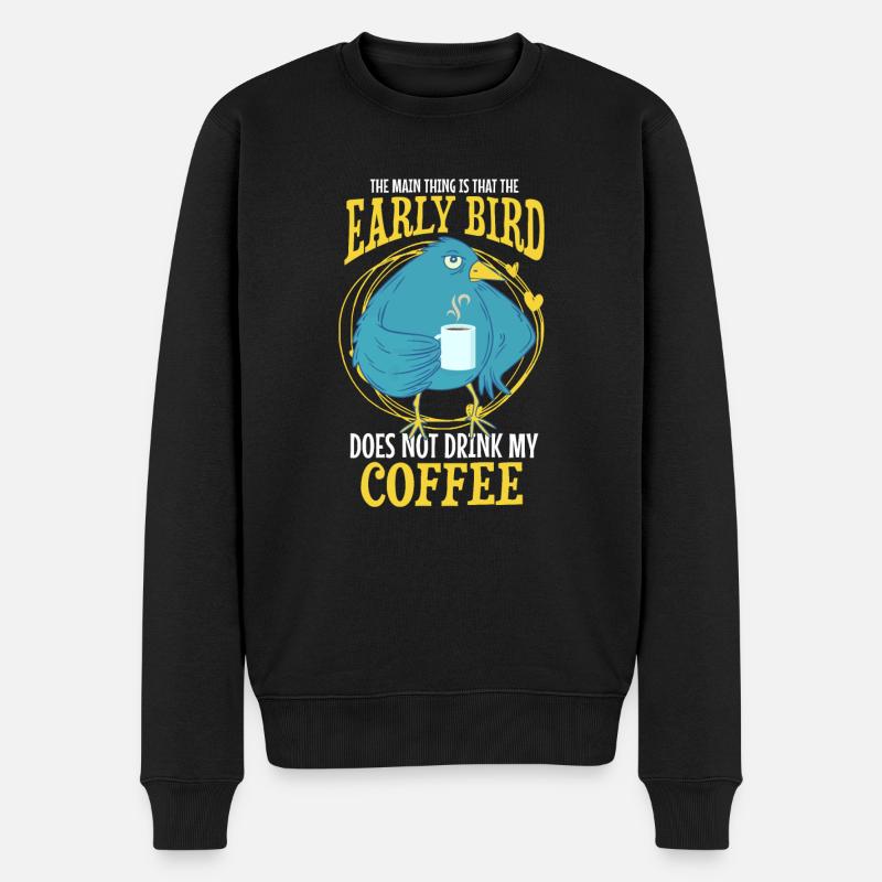 Lustiges Morgenmuffel Spruch Design - Männer Premium Bio Pullover - Schwarz