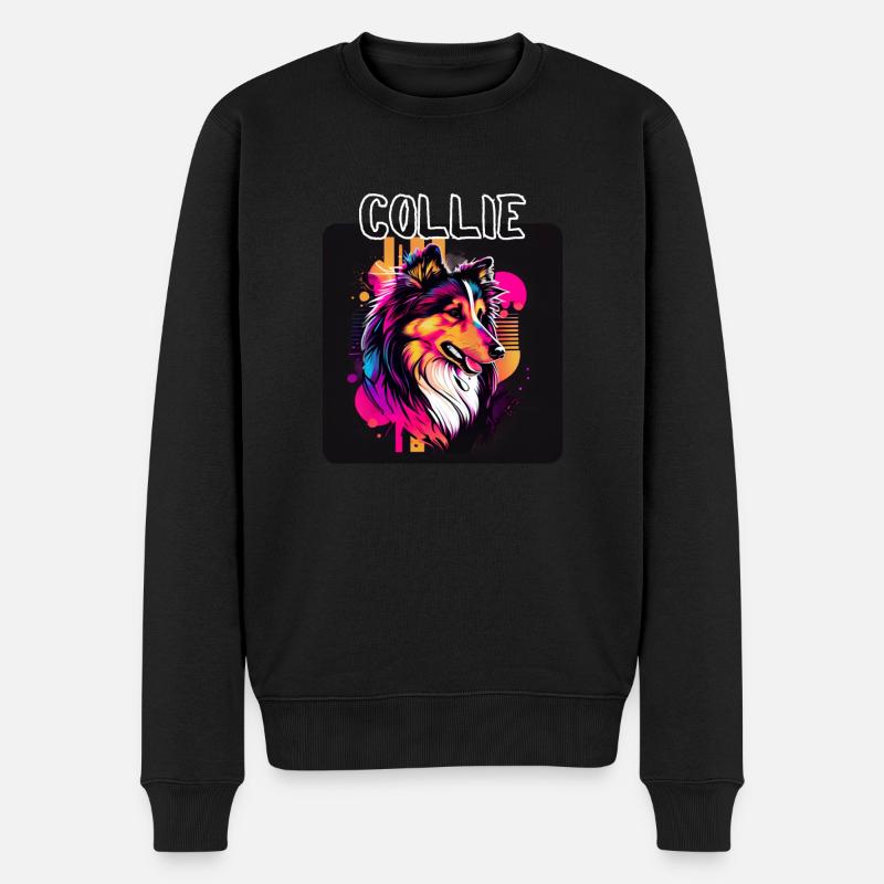 Style graffiti - Cooler Collie 4 - Pull Premium bio Homme - noir