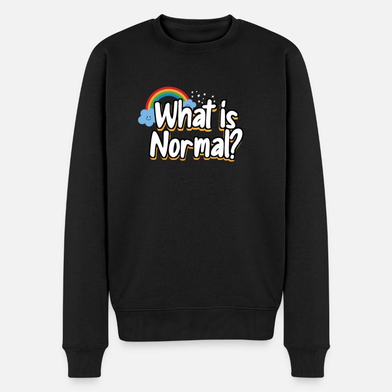 Was Ist Normalzeit Für Modernes Denken Lqbtq - Männer Premium Bio Pullover - Schwarz