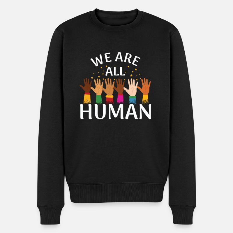 Equality Human Proud Black Pride Black History - Männer Premium Bio Pullover - Schwarz
