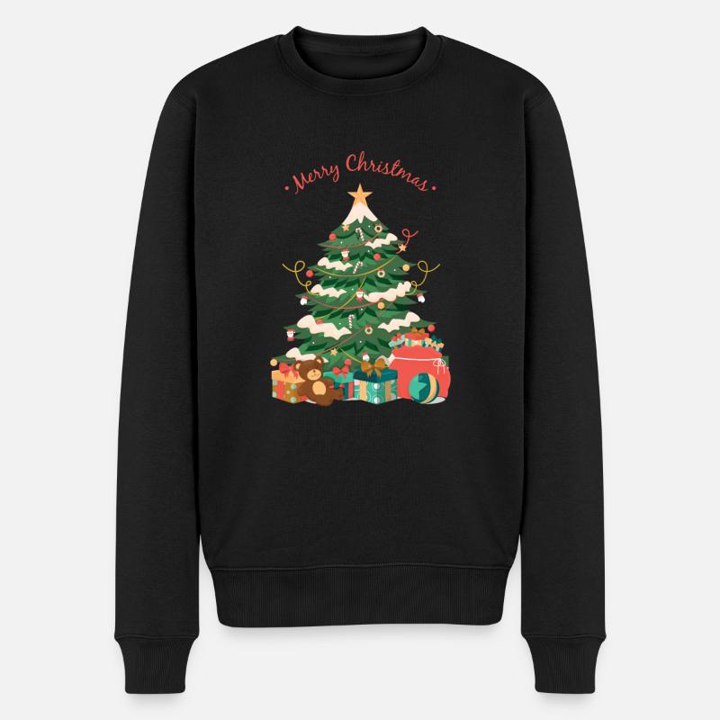 Frohe Weihnachten - Männer Premium Bio Pullover - Schwarz