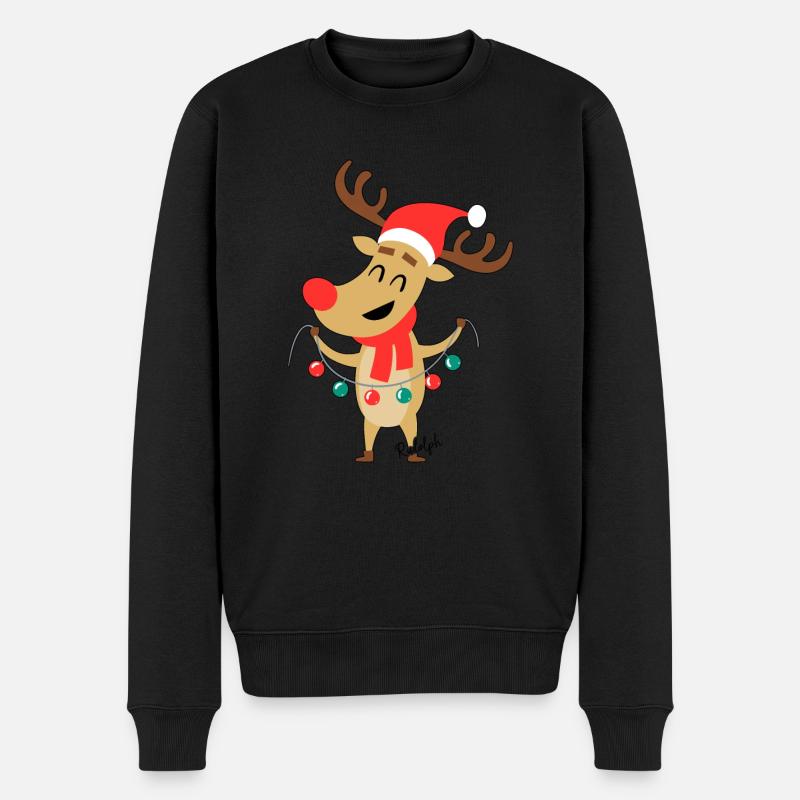 Frohe Weihnachten - Männer Premium Bio Pullover - Schwarz
