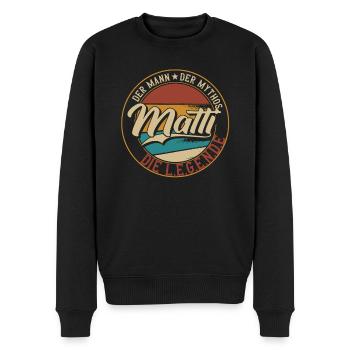 Matti Der Mann der Mythos die Legende Geschenk - Männer Premium Bio Pullover - Schwarz - Vorne - Nico (187cm)