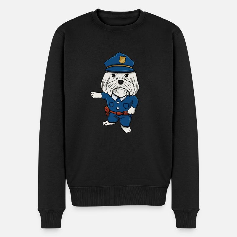 Garçon chien policier - Pull Premium bio Homme - noir