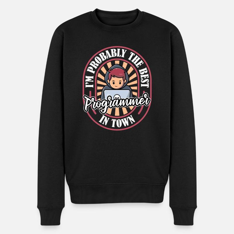Entwickler Coder Programmierer Lustig - Männer Premium Bio Pullover - Schwarz