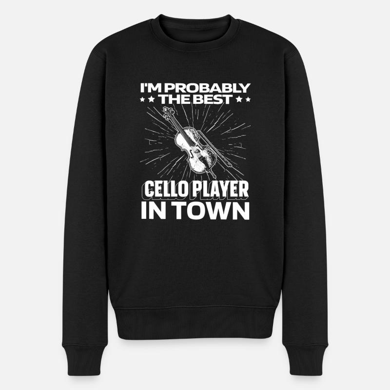 Cello Cellist Witzig - Männer Premium Bio Pullover - Schwarz
