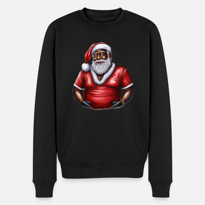 Weihnachtsmann Schwarzer Weihnachtsmann - Männer Premium Bio Pullover - Schwarz