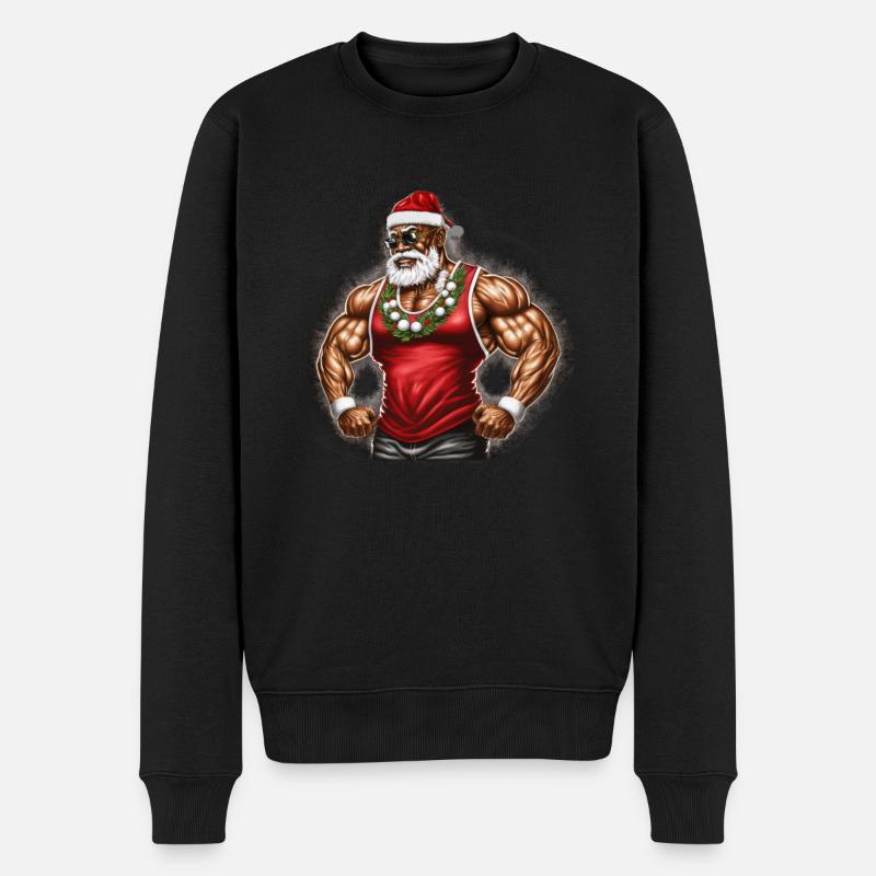 Weihnachtsmann Schwarzer Weihnachtsmann - Männer Premium Bio Pullover - Schwarz