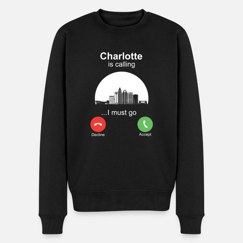 Charlotte is Calling - Männer Premium Bio Pullover - Schwarz