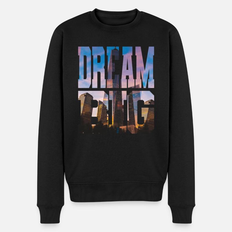 DREAM BIG - Männer Premium Bio Pullover - Schwarz