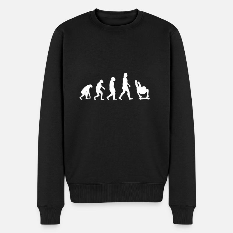 Evolution Skeleton - Männer Premium Bio Pullover - Schwarz